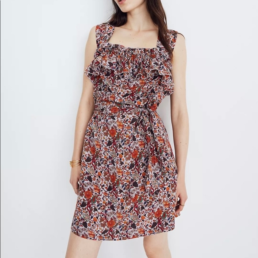 Madewell flora ruffled dress size 2